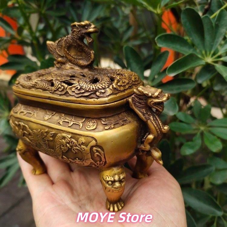銅器 竜紋香炉 装飾品 工芸品 美術品 zw0128 - メルカリ