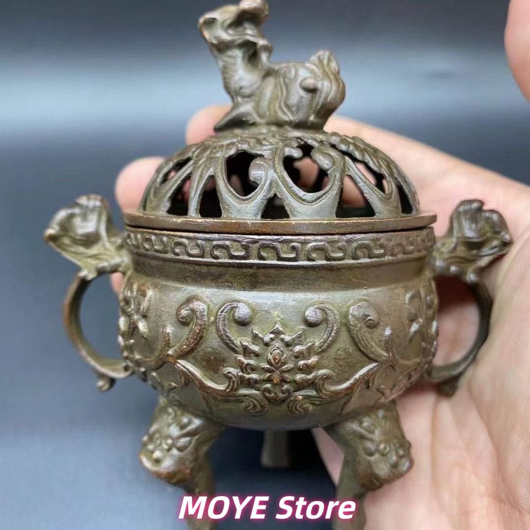 瑞獣獅子銅香炉 香道具 工芸品 美術品 zw0128 - メルカリ