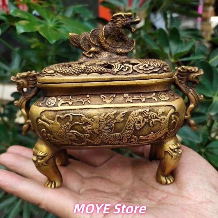 銅器 竜紋香炉 装飾品 工芸品 美術品 zw0128 - メルカリ