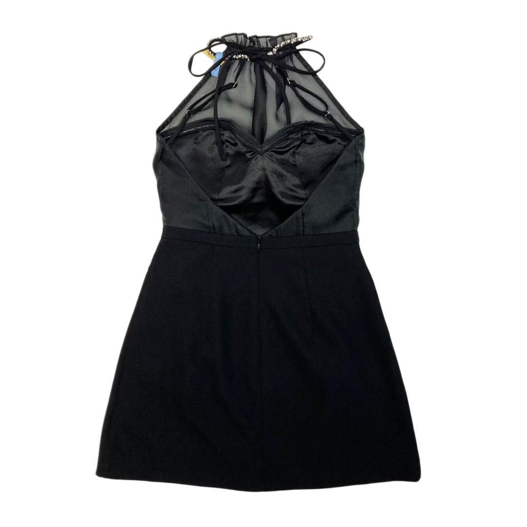 ANIER. アニエル Satin Bijou back open halter mini dress anier4051