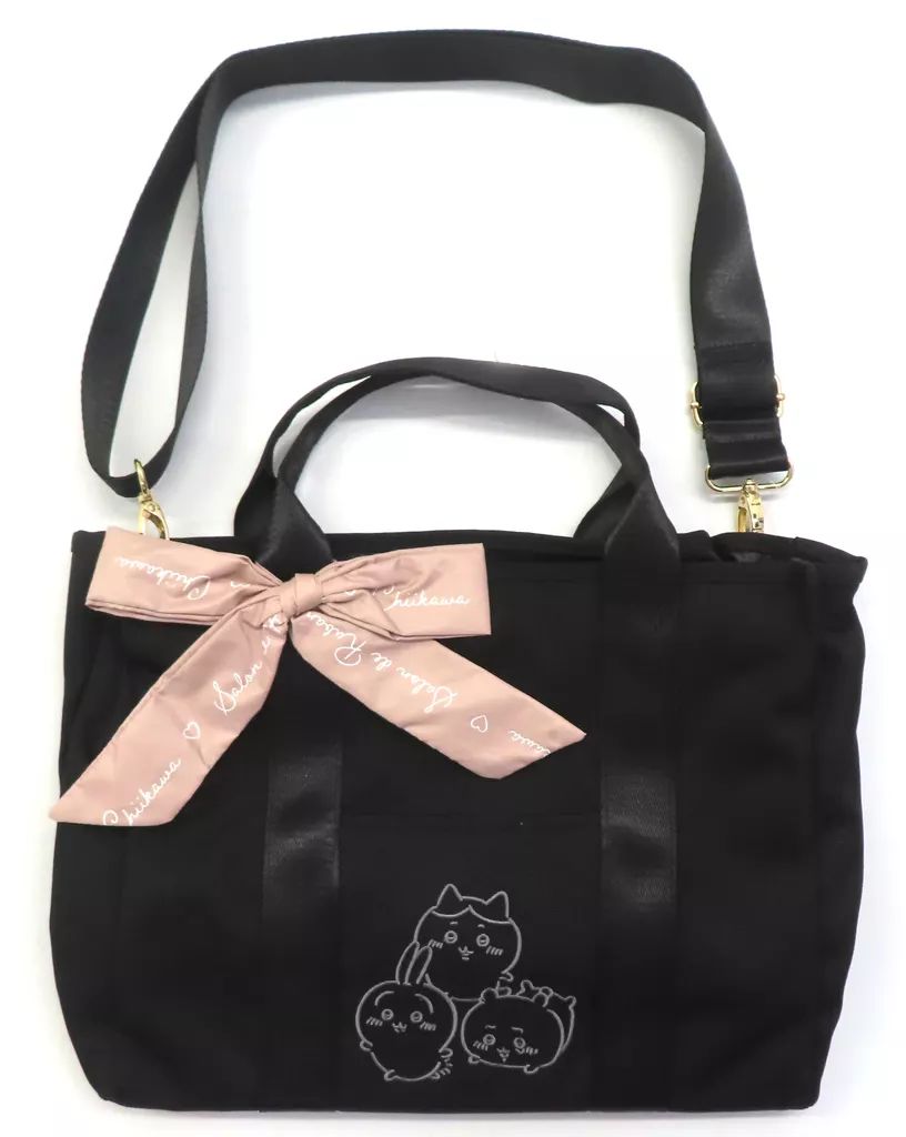バッグ ちいかわ＆ハチワレ＆うさぎ ブラック トートバッグ ちいかわ なんか小さくてかわいいやつ×SALON de RUBAN