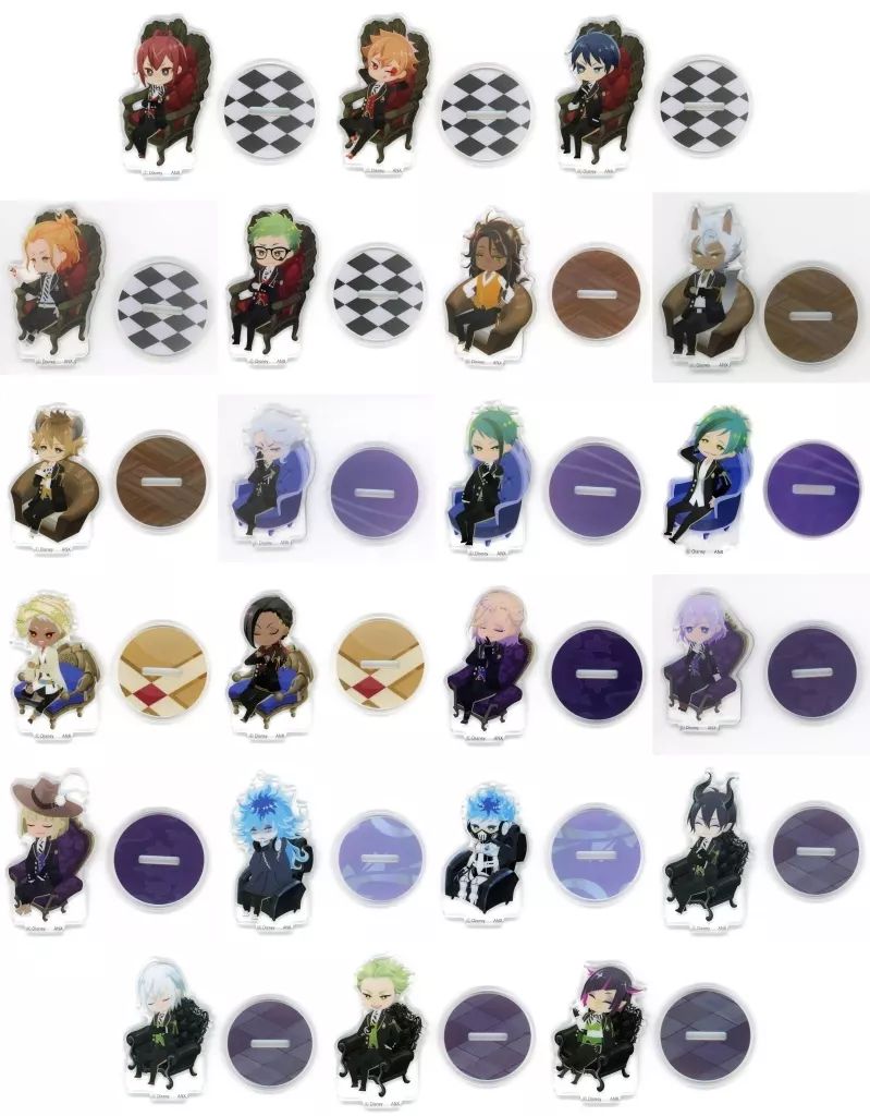 キーホルダー 全22種セット ディズニー ツイステッドワンダーランド ミニアクリルスタンドコレクション ルームver アニメイトガールズフェスティバル2025グッズ