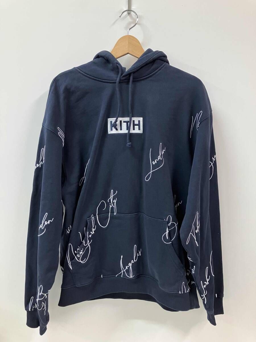 KITH キス パーカー City Script Homdie 刺繍 ボックスロゴ サイズL