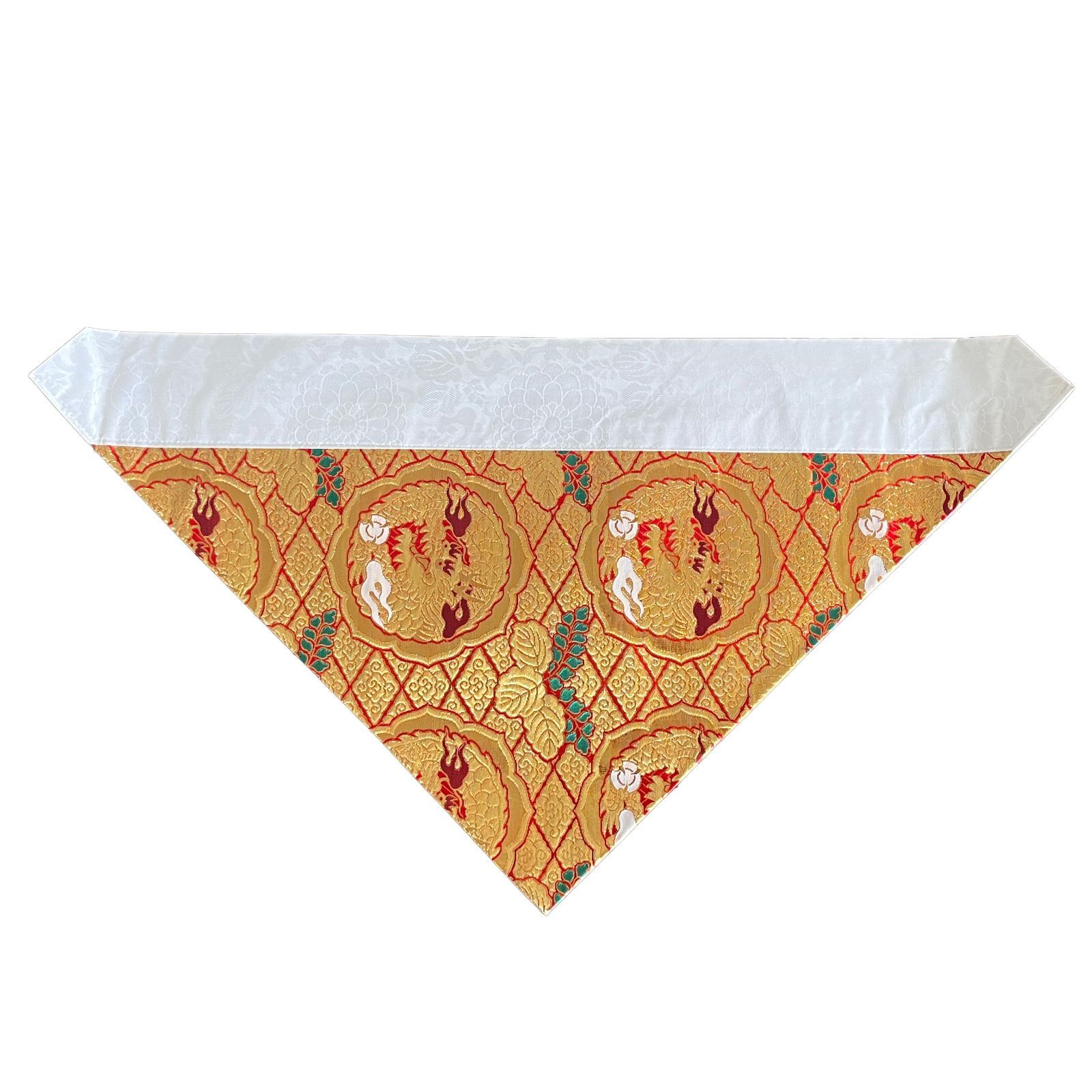 新品】三角打敷 金通 200代 朱色 龍 横幅63cm 内敷き 三角 金襴 浄土