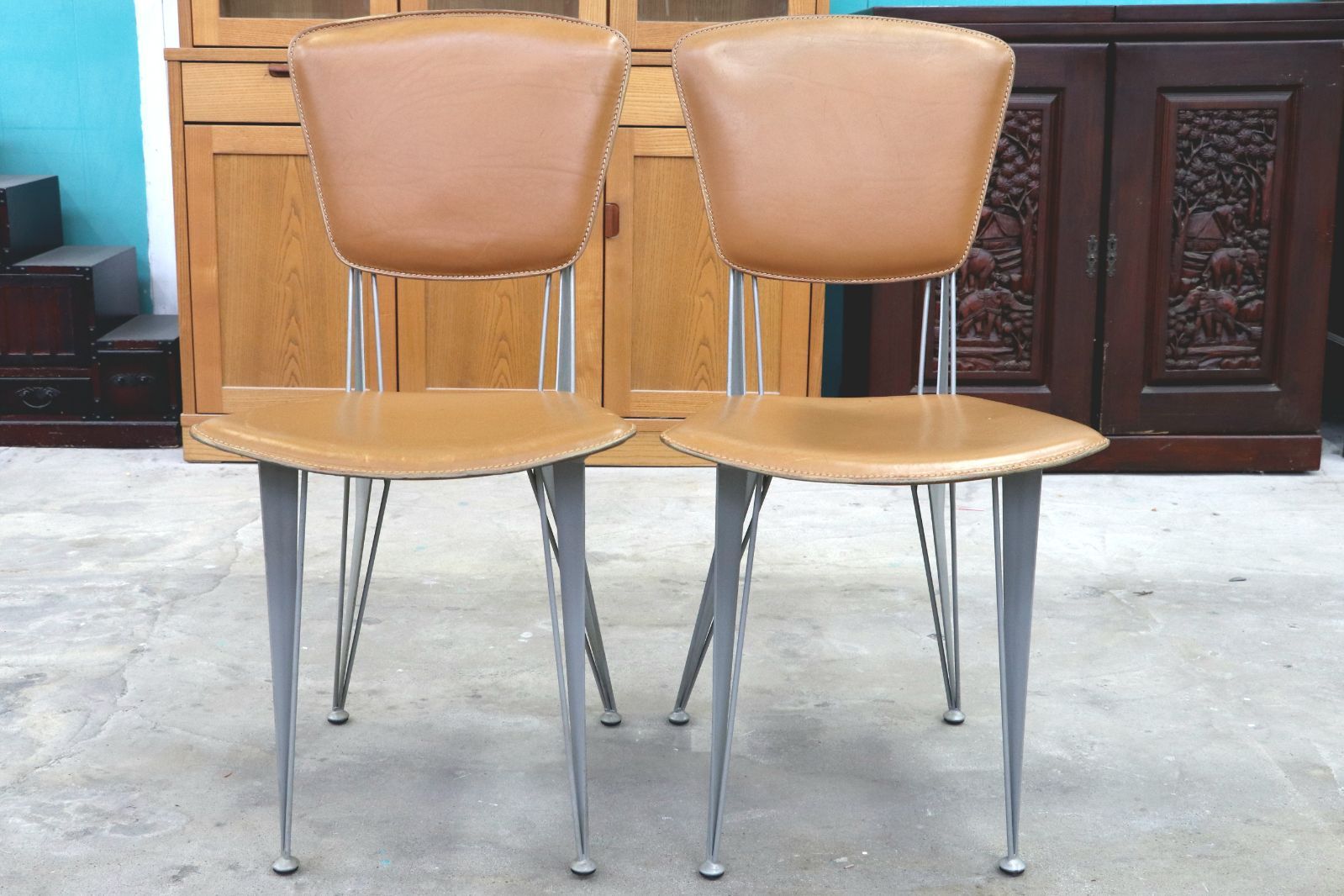 GMIK807B○fasem / ファセム イタリア ビンテージ レザー チェア 革