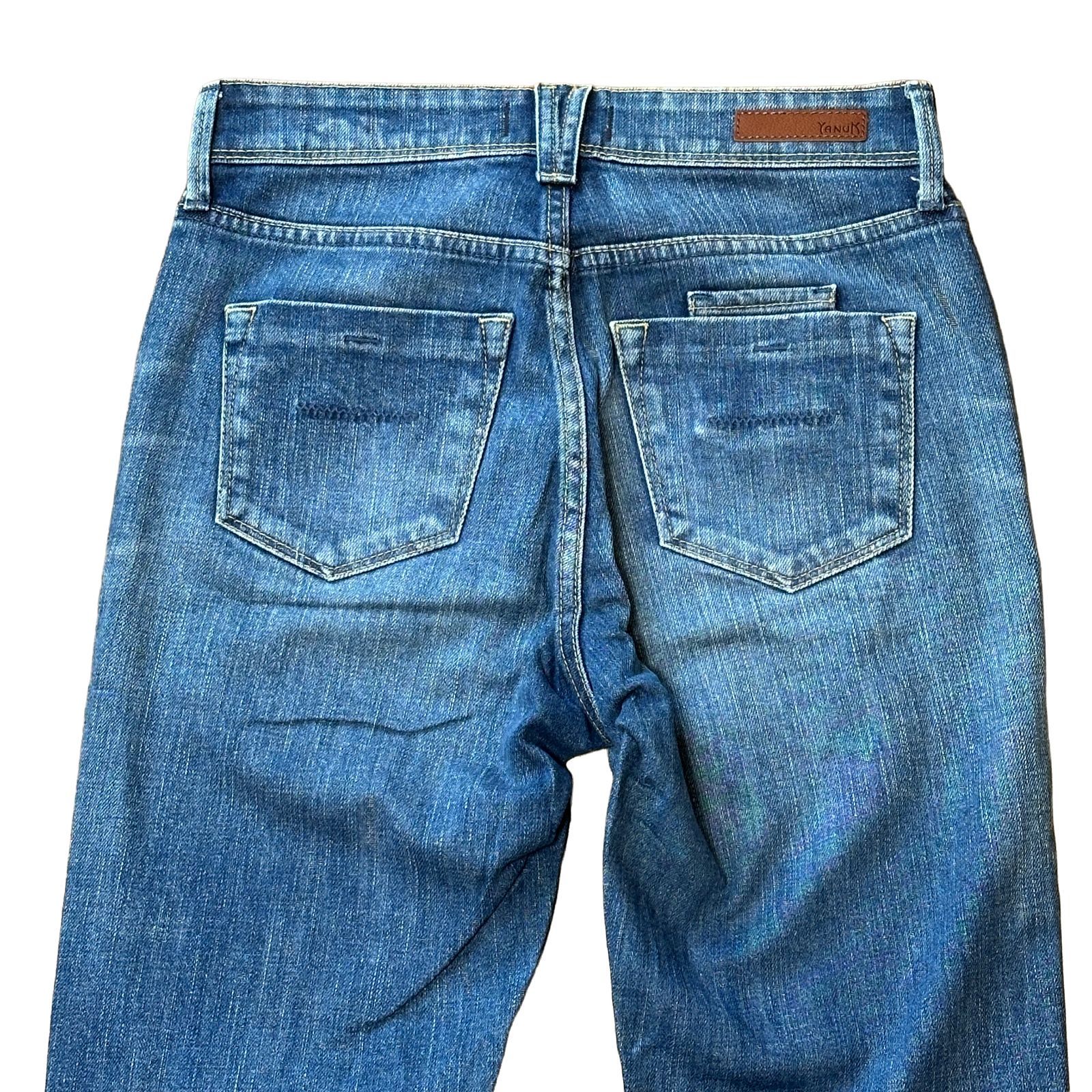 新品未使用ヤヌークスリムテーパードruth YANUK定価30800円インディゴ YANUK RUTH スリム テーパードデニム インディゴ サイズ22 レディース