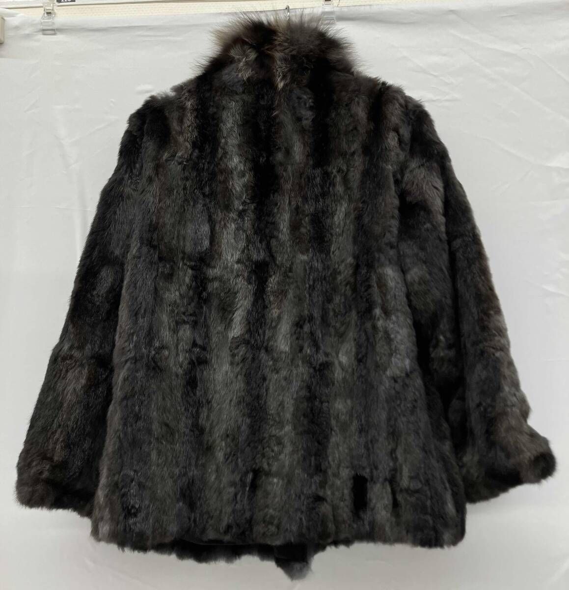 ブランド表記なし ファーコート リバーシブル ラビット ブルー