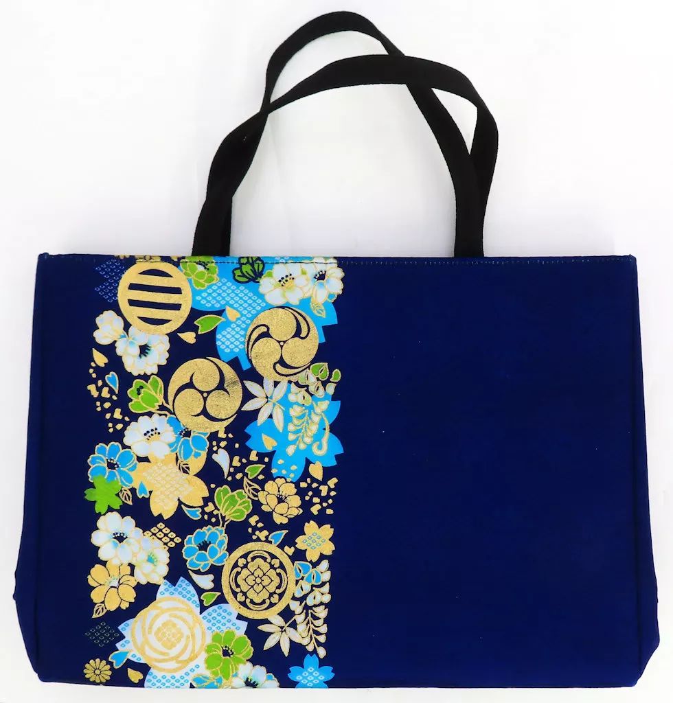 花柄友禅染め ネイビー 和装用バッグ 中型 花柄友禅染め ネイビー 和装用バッグ 中型 花柄友禅染め ネイビー 和装