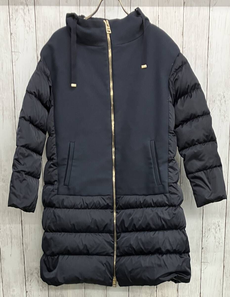 HERNO ダウンコート ヘルノフーデットダウンジャケット 切り替え