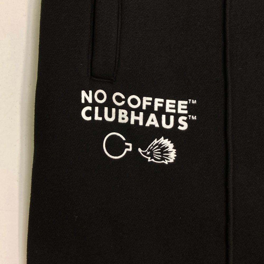 サイズ：XL NO COFFEE ノーコーヒー × CLUBHAUS 裏起毛パンツ ブラック
