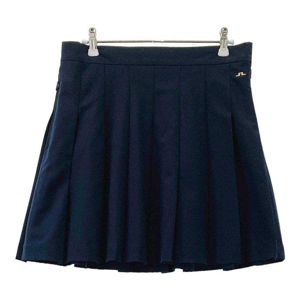 サイズ：M J.LINDEBERG ジェイリンドバーグ プリーツスカート ネイビー