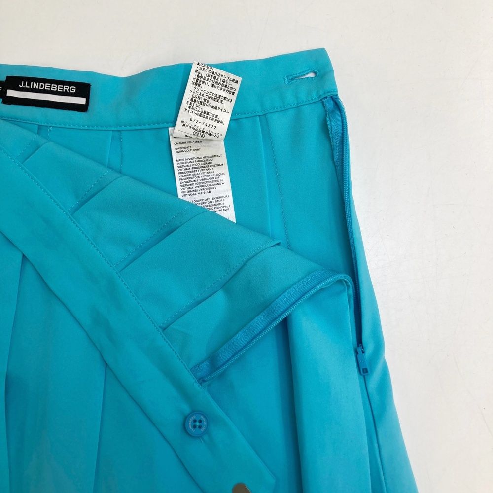サイズ：M J.LINDEBERG ジェイリンドバーグ プリーツスカート ブルー系