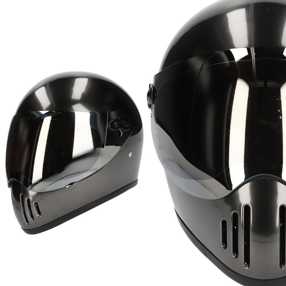 限定カラー シルバーミラーシールドセット バイク ヘルメット フル