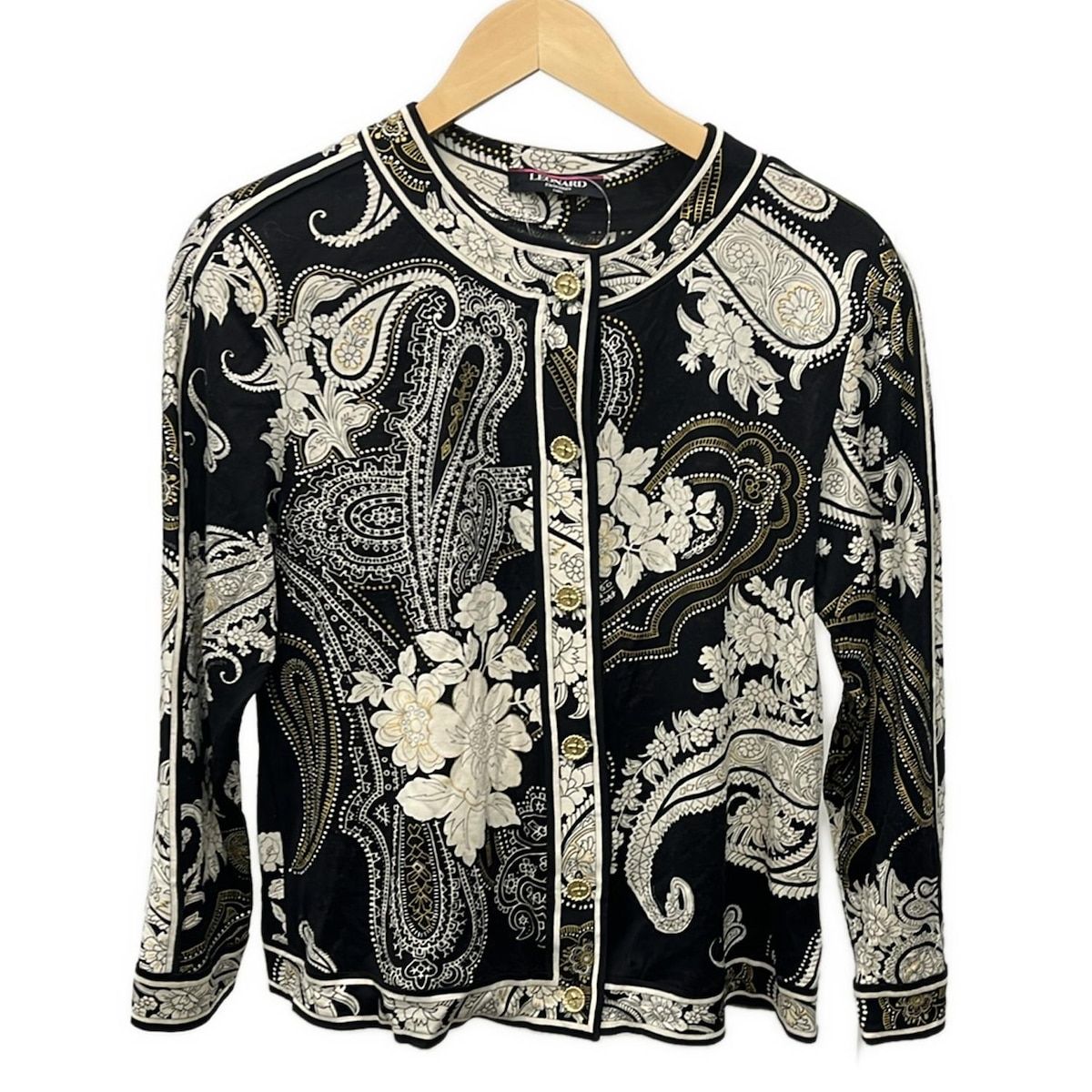 LEONARD(レオナール) ジャケット サイズL レディース美品 - 黒×白