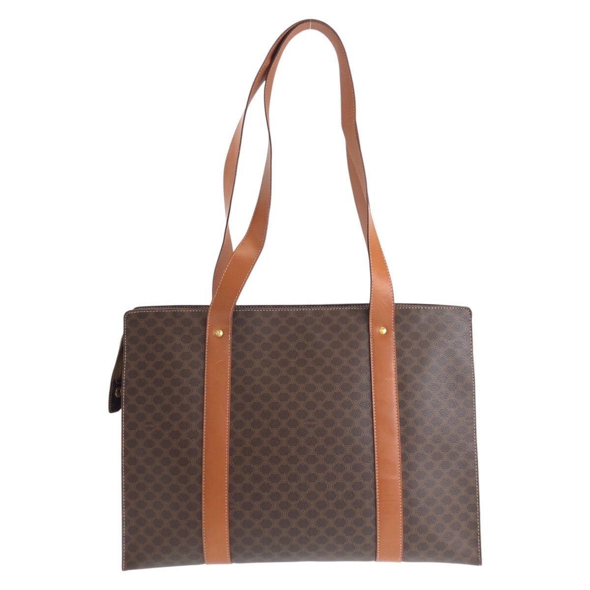 CELINE セリーヌ マカダム ブラウン ゴールド金具 PVC/レザー MC97