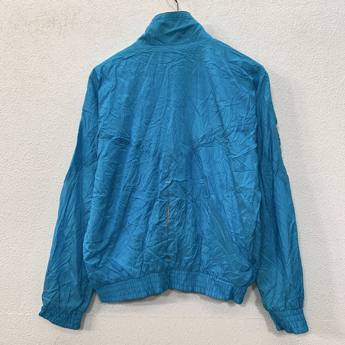90～00s 香港製 NIKE ナイロンジャケット S ブルー ナイキ ジップ 