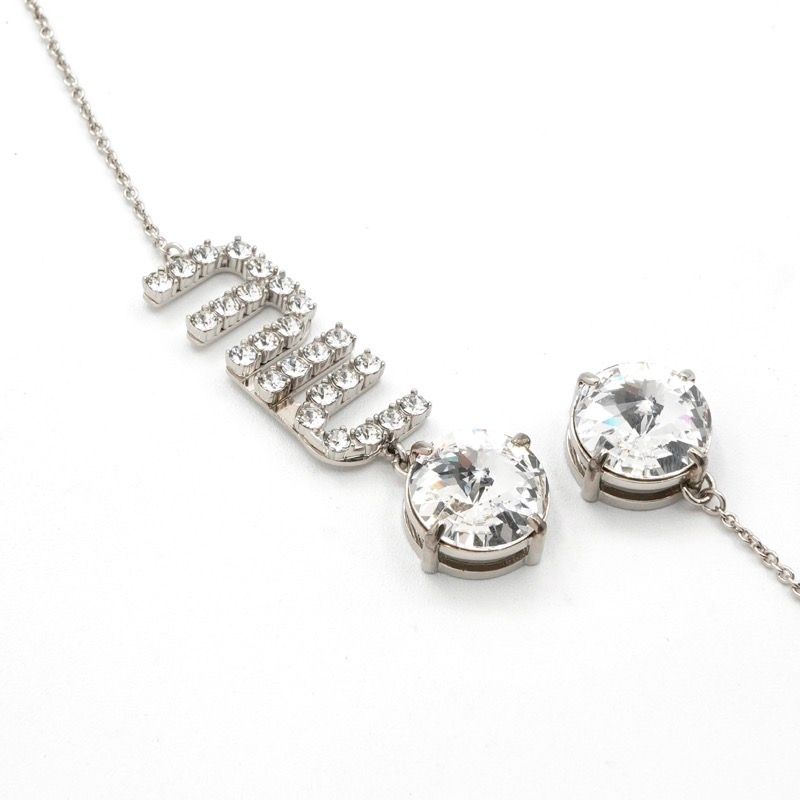 ミュウミュウ MIUMIU ネックレス ペンダント チョーカー シルバー