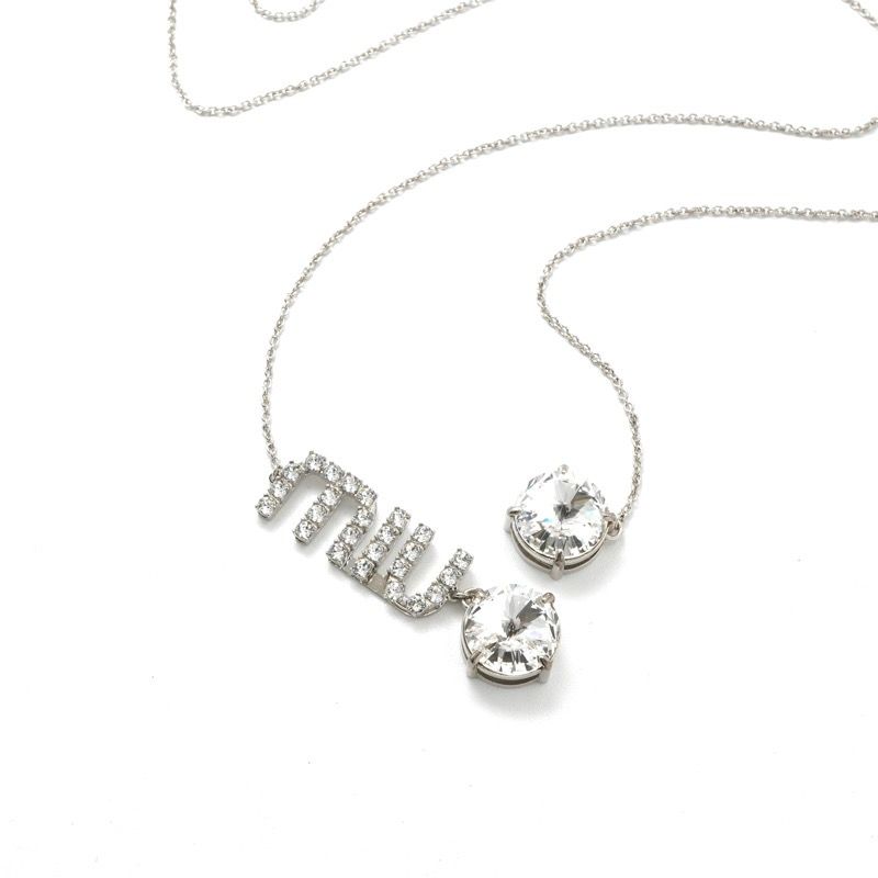 MIU MIU ロゴネックレス シルバー ミュウミュウ MIUMIU ネックレス ペンダント チョーカー シルバー