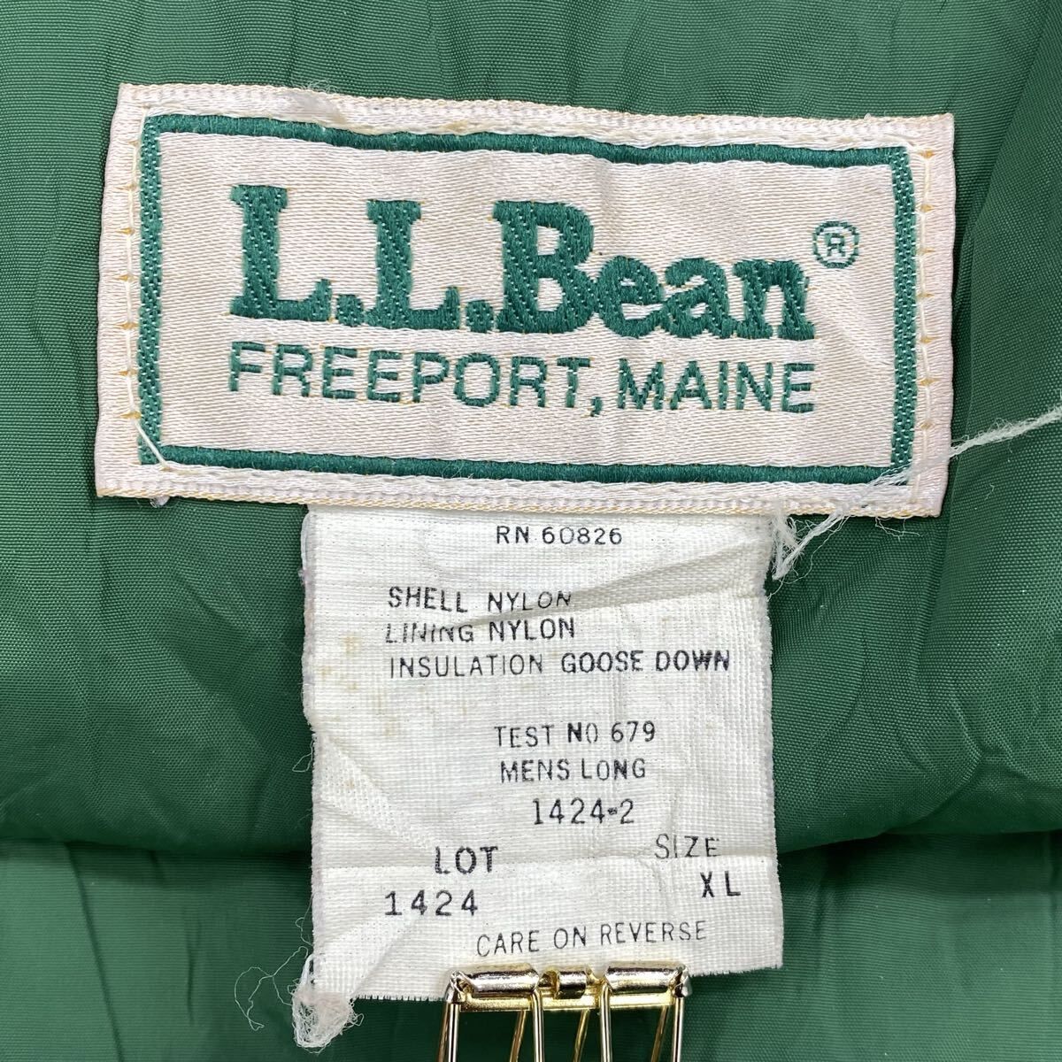 80s L.L.Bean ダウンベスト XL グリーン エルエルビーン グースダウン