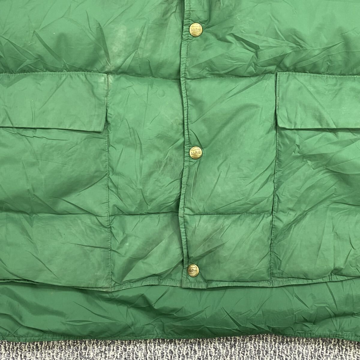 80s L.L.Bean ダウンベスト XL グリーン エルエルビーン グースダウン