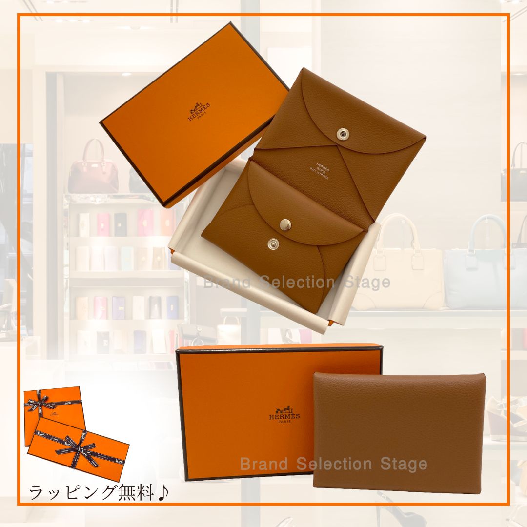 新品】エルメス HERMES カルヴィ デュオ エバーカラー レザー GOLD