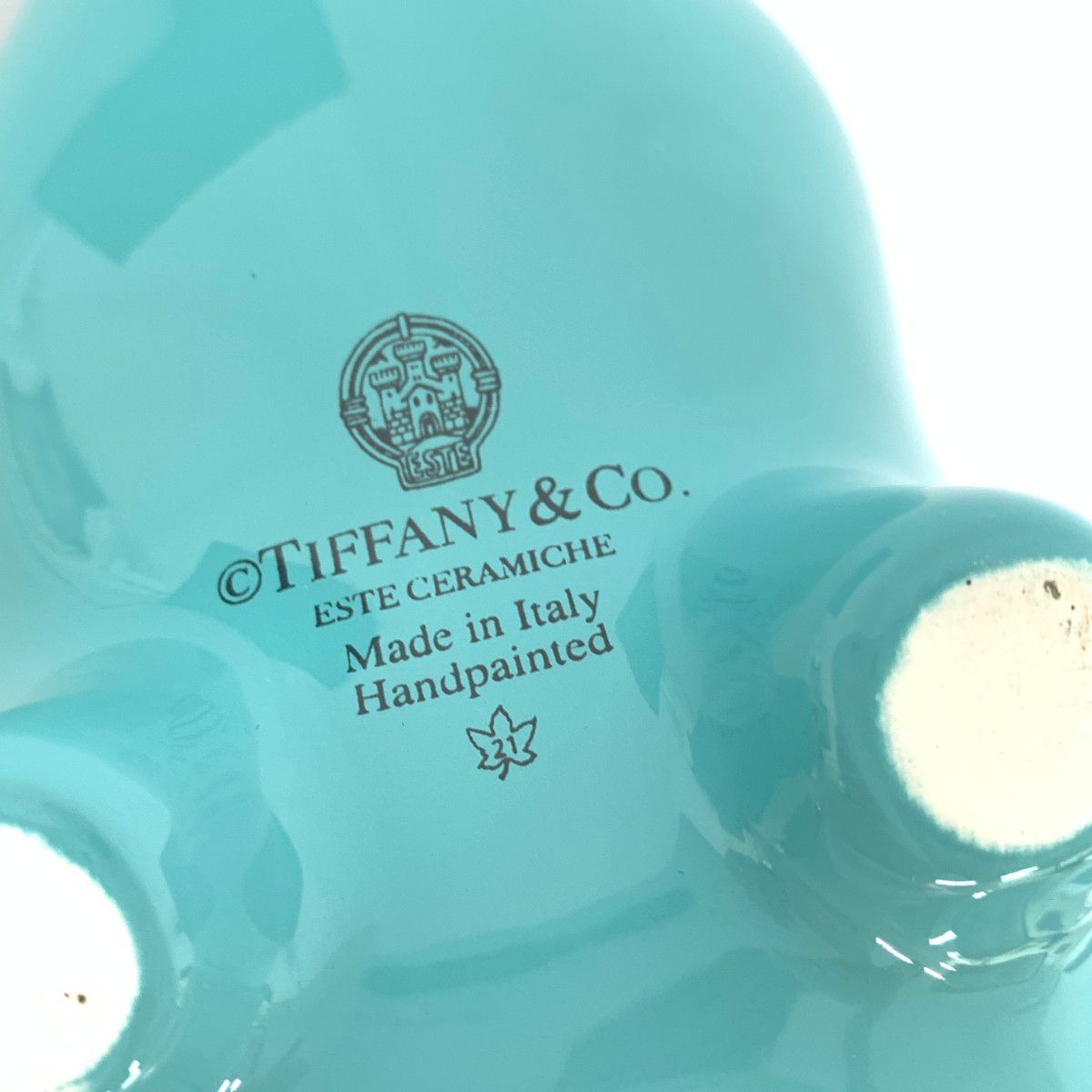 TIFFANY&Co. ティファニー ピギーバンク/貯金箱 ホワイト/ブルー