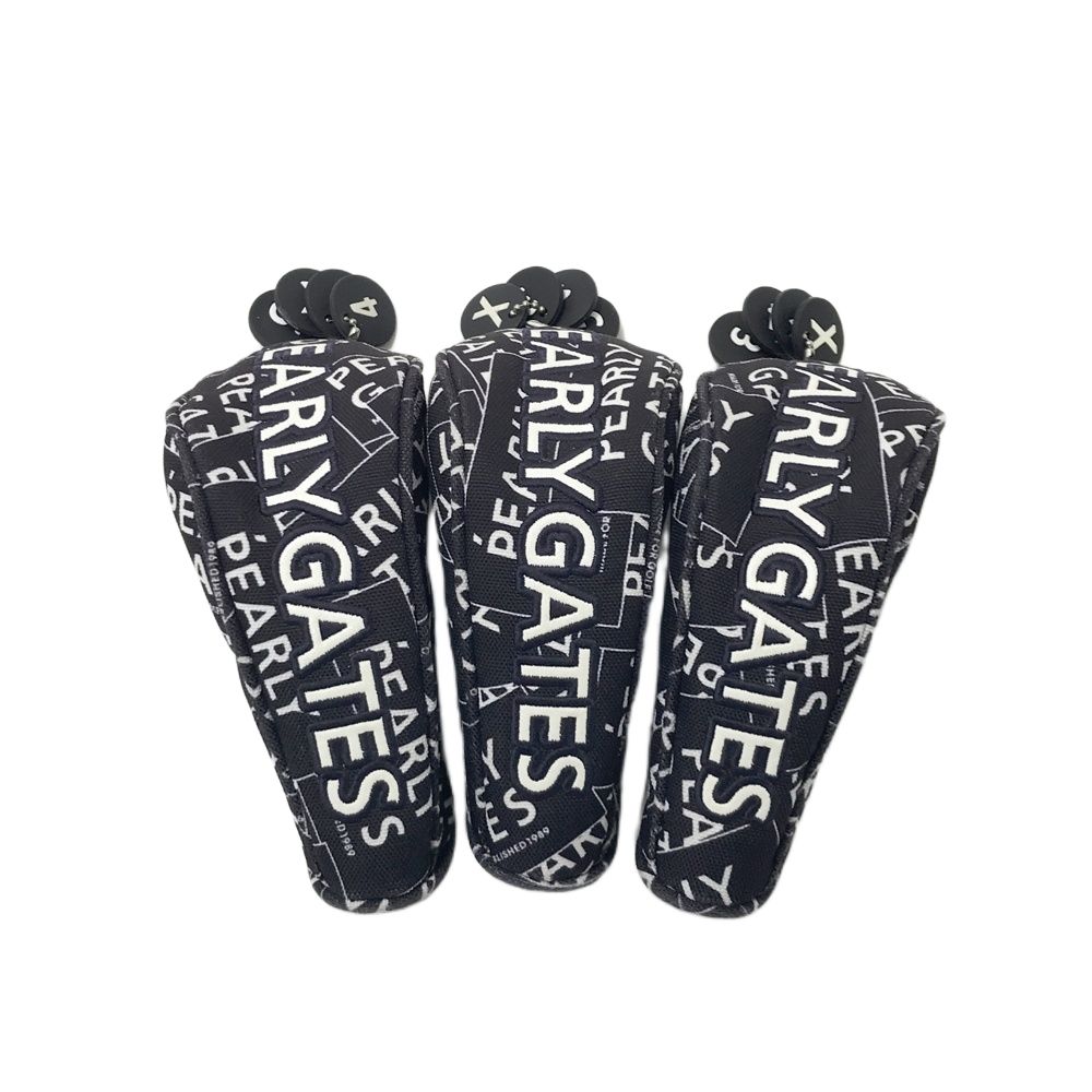 PEARLY GATES パーリーゲイツ ヘッドカバー 3点セット 総柄 ネイビー系