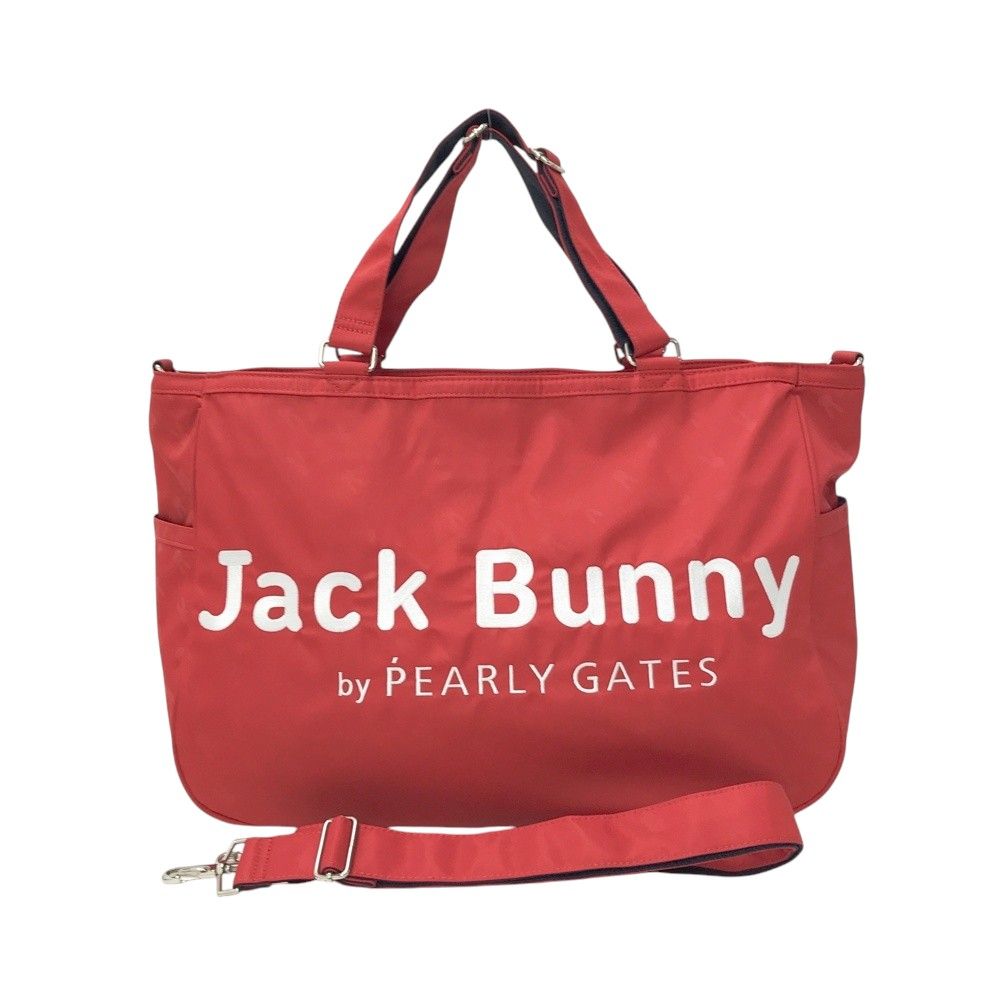 JACK BUNNY ジャックバニー 2way ロッカーバッグ トートバッグ ウサギ総柄 レッド系 240101615575 ゴルフウェア ストスト