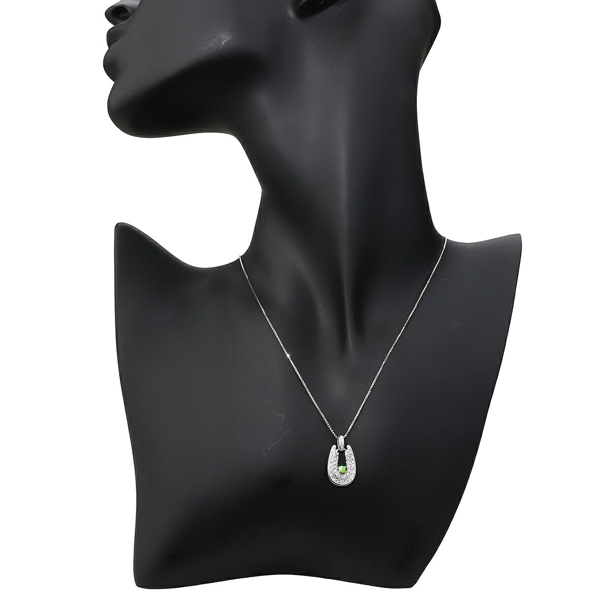 ペンダントネックレス デマントイドガーネット ダイヤモンド Pt900