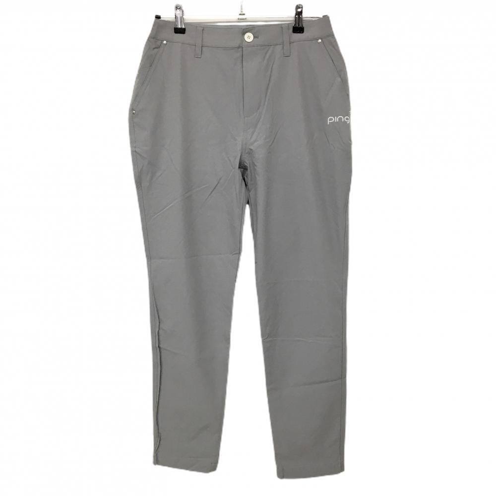 超美品】ピン パンツ グレー ロゴ白 ストレッチ レディース L ゴルフ