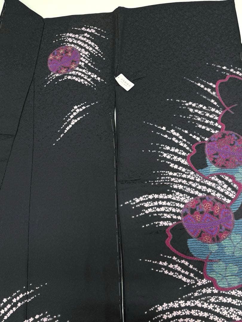 振袖 仮絵羽 滝泰 ふりおぼろ 銀通し 正絹 未仕立て品 八掛付き MOK887 