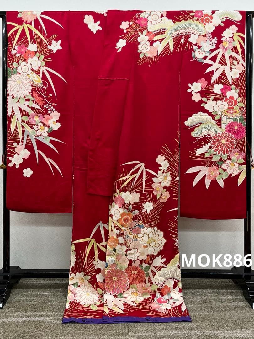 ブランド振袖 仮絵羽 金駒 金彩 正絹 未仕立て品 八掛付き MOK886 