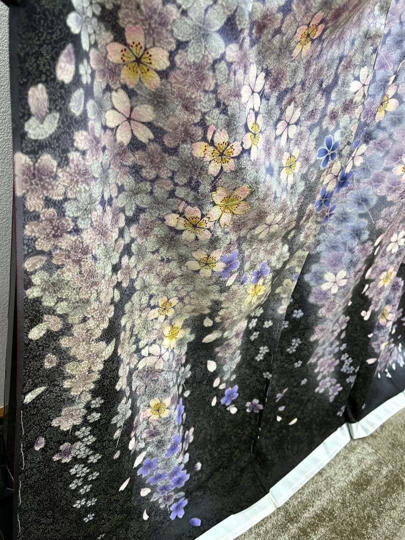振袖 仮絵羽 金通し 金駒 桜尽くし 正絹 未仕立て品 八掛付き MOK885 