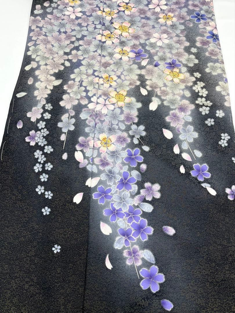 振袖 仮絵羽 金通し 金駒 桜尽くし 正絹 未仕立て品 八掛付き MOK885 