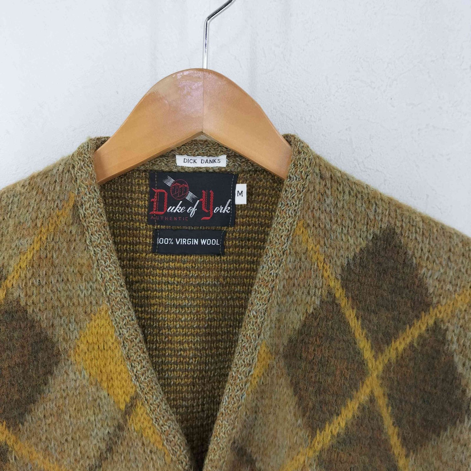 ユーズドフルギ USED古着 60S アーガイル ウール カーディガン メンズ 