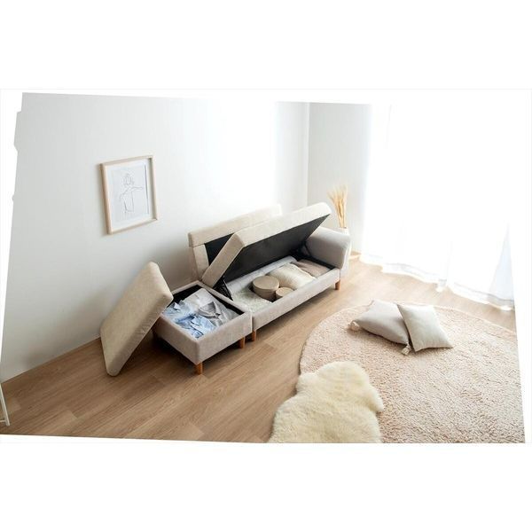 2人掛けソファ オットマン付き