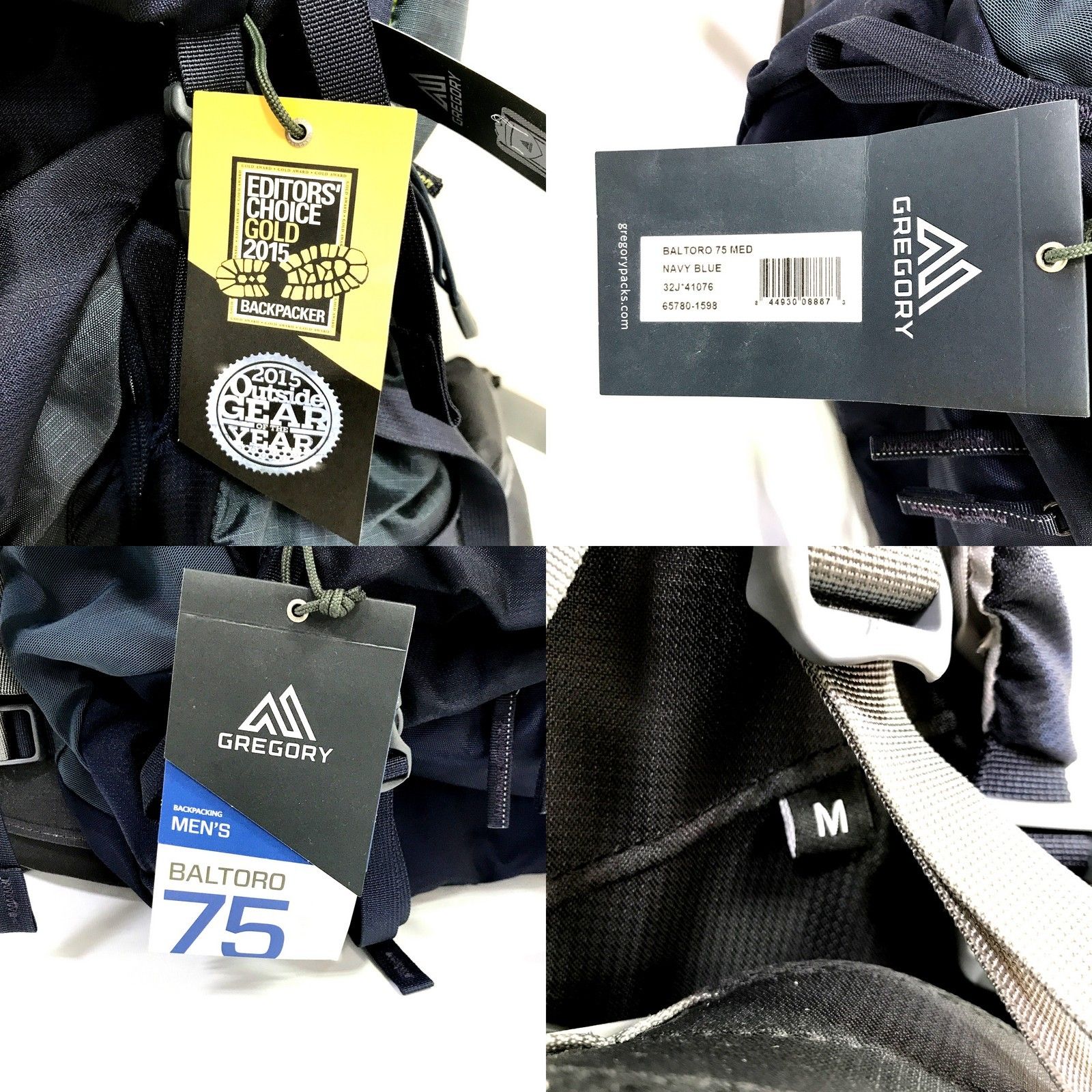  GREGORY グレゴリー バルトロ75 BALTORO 75 ネイビーブルー M 65780 1598 バックパック バッグ かばん リュック アウトドア TA 4087 レインウェア バックパック ザック リュック バッグ