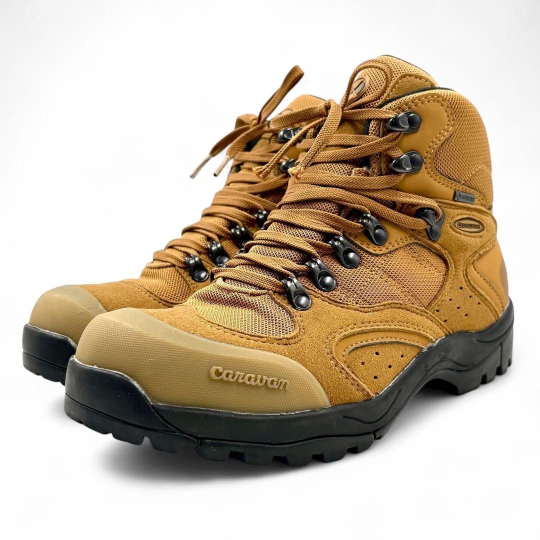 極美品】 キャラバン トレッキングシューズ 24.5cm 登山靴 GTX 茶色 
