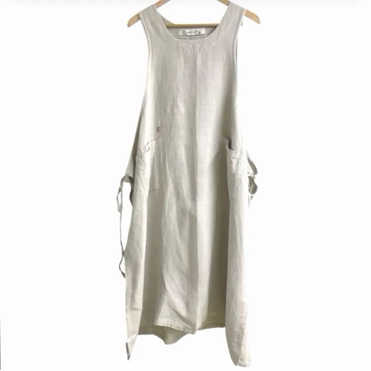 kapoc 麻 リネン タバード TABARD エプロン ワンピース 割烹着 - メルカリ