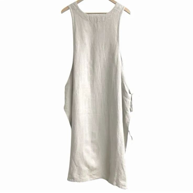 kapoc 麻 リネン タバード TABARD エプロン ワンピース 割烹着