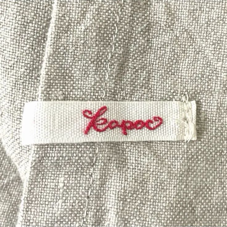  kapoc 麻 リネン タバード TABARD エプロン ワンピース 割烹着 割烹着 エプロン 三角巾