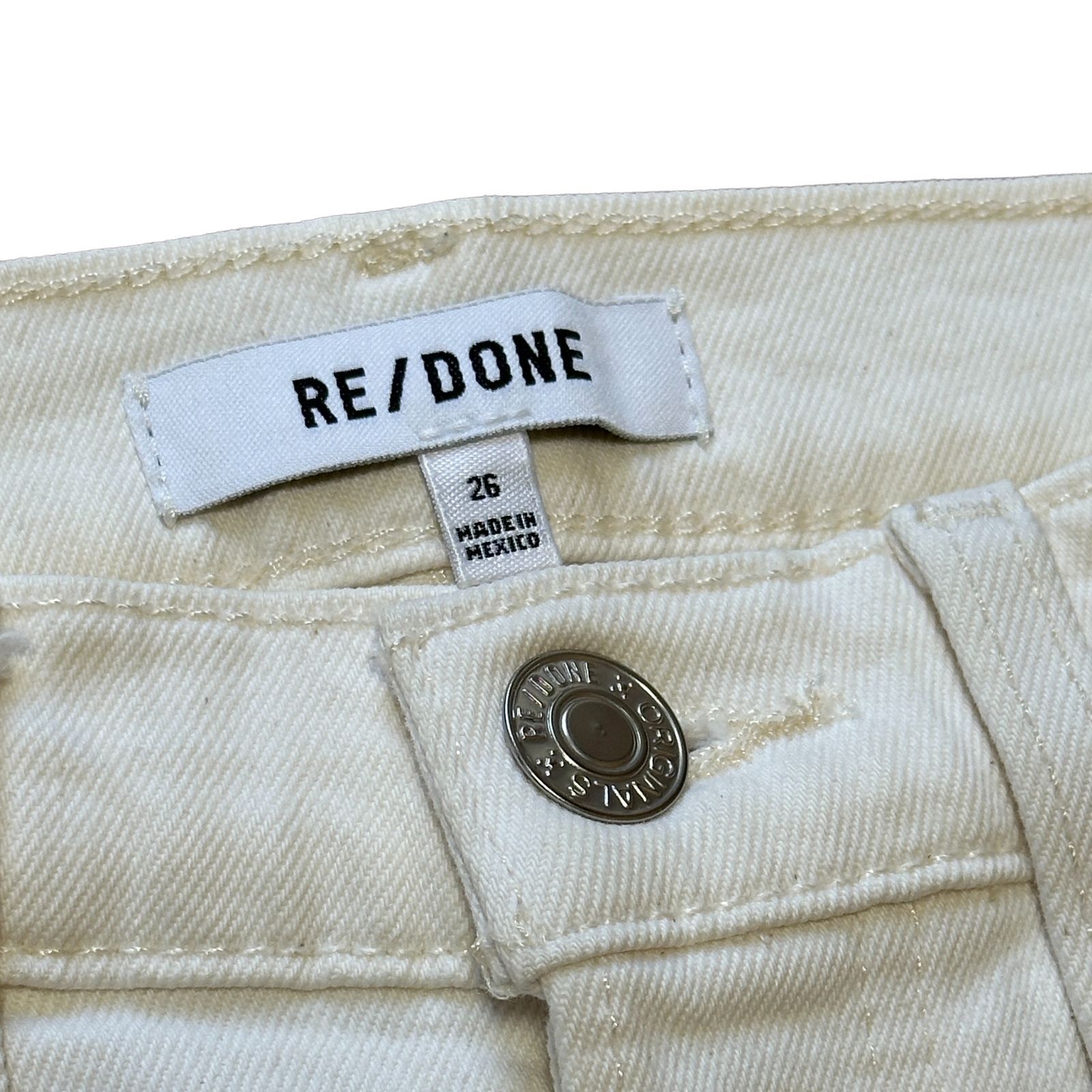RE/DONE 70S STOVE PIPE ハイウエスト テーパードデニム ホワイト