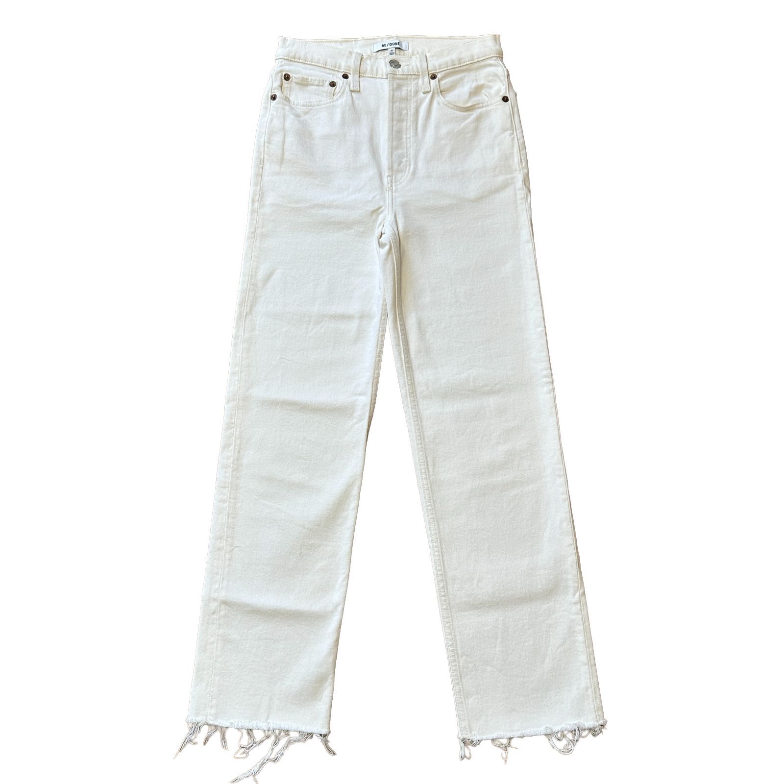 RE/DONE 70S STOVE PIPE ハイウエスト テーパードデニム ホワイト