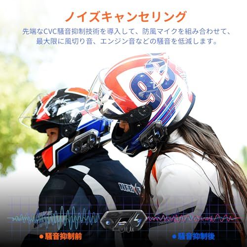 FODSPORTS バイク インカム M1-S Pro インカム 8人同時通話 連続使用20