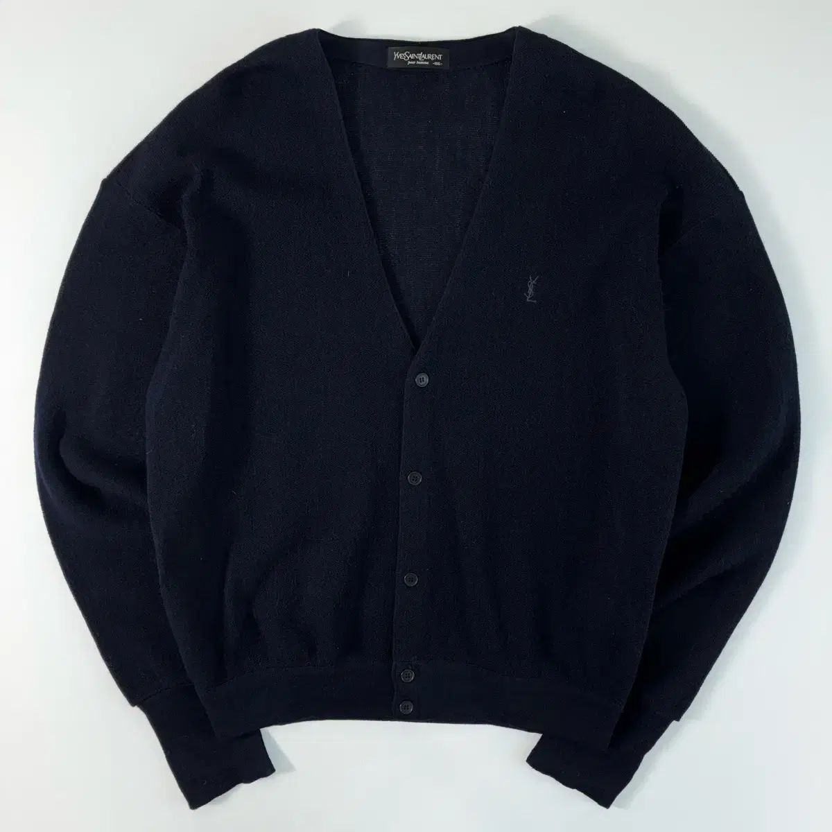Yves Saint Laurent ネイビー カーディガン Lサイズ YVES SAINT LAURENT wool navy Cardigan (L) – STYX