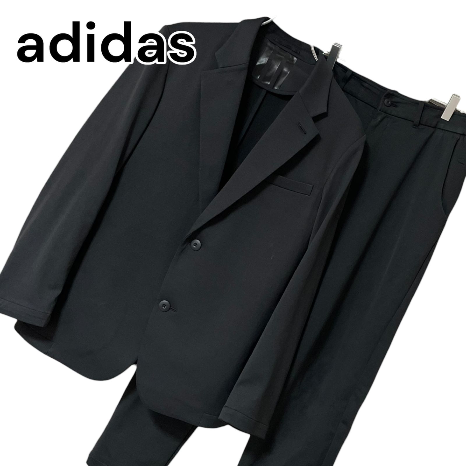 adidas アディダス ブラック メンズ スーツ セットアップ カジュアル