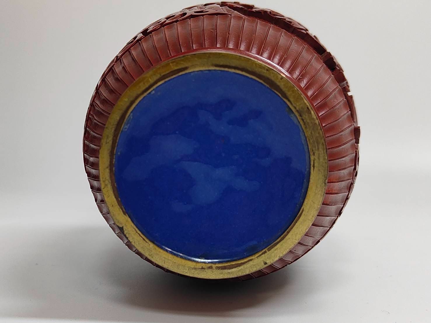 中国美術 堆朱 彫漆 花瓶 2個セット 赤色 漆芸 漆器 花器 骨董品