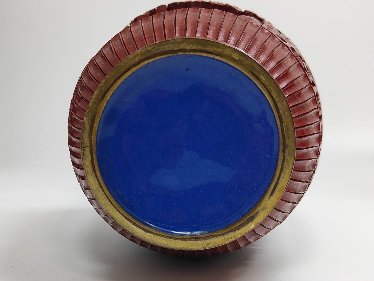 中国美術 堆朱 彫漆 花瓶 2個セット 赤色 漆芸 漆器 花器 骨董品