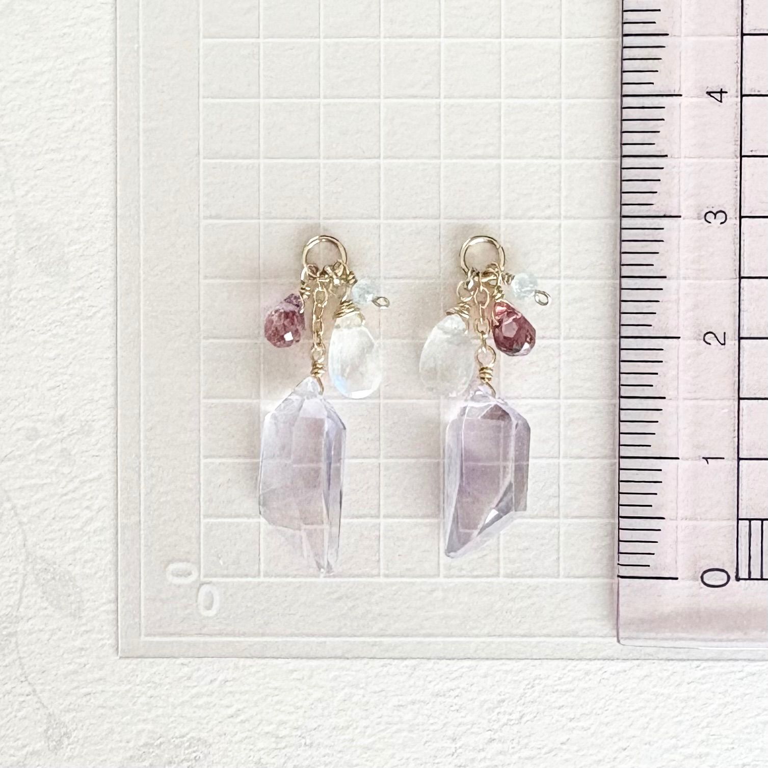 アメトリン＆レインボームーンストーン、スピネル、トパーズのチャーム