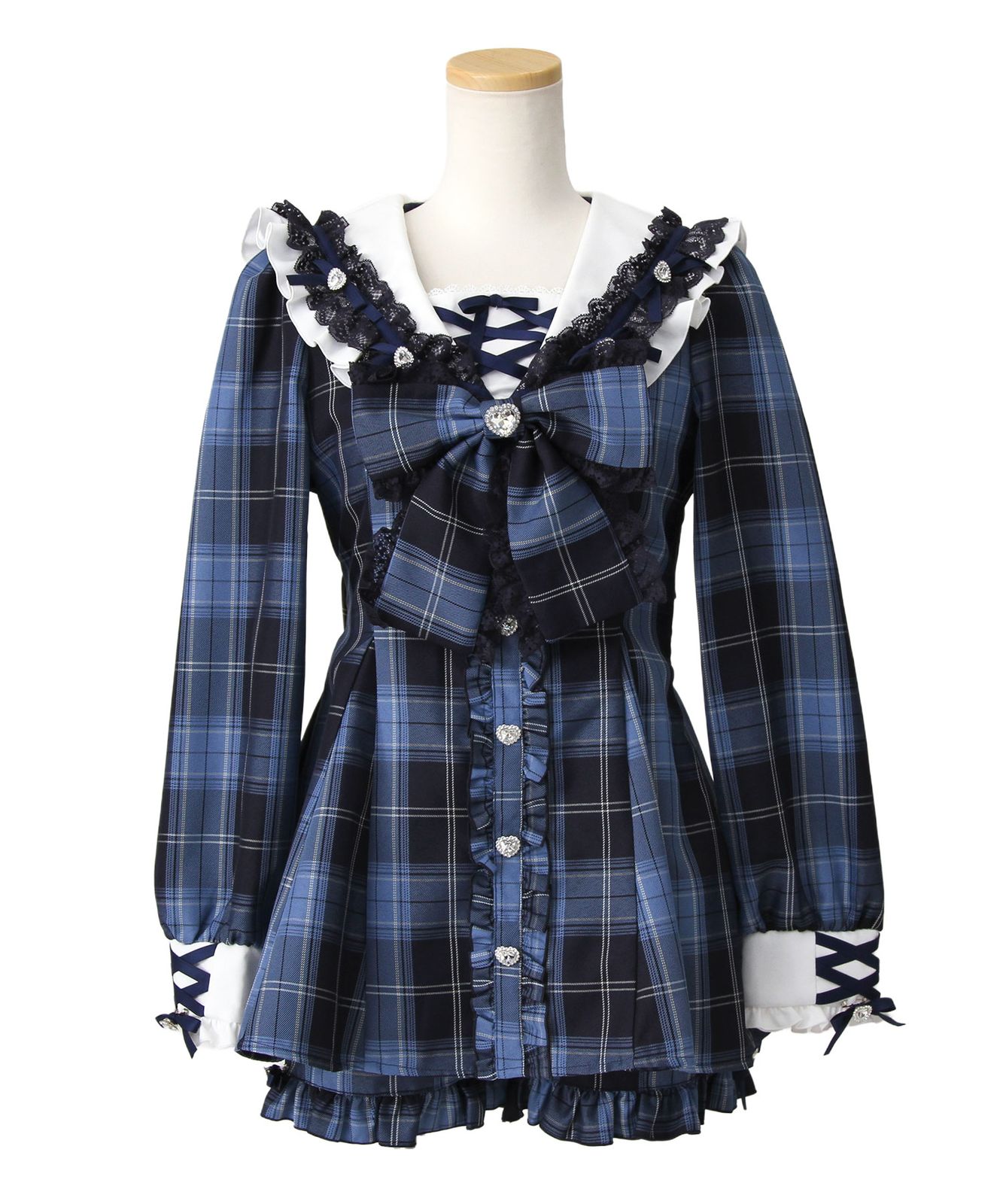 特売！美品♡1回のみ着用 ネイビー ハート　ルームウェアセットアップ 365ユーティリティー】洗えてシワになりづらいストレッチギャバ